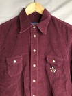 Donaldson Vintage Walt Disney Mickey Mouse Burgundy Corduroy Button Shirt Sz 42