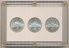 1965 Canada Silver Dollar Varieties Coin Set Of 3