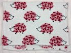 White Red Pink Hedgehog Baby Blanket Hearts Fleece 28x42 Unbranded Soft