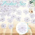 100 Pcs Satin Ribbon Flowers Bows Rhinestone Appliques 1 1 Inch Diy Mini Tiny Ap