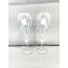Vintage Apple Computer Wine Glasses Set Of 2 Etched Logo Promo Mac Barware Promo