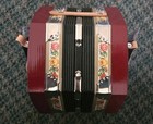 Vintage Concertina Accordion German Democratic Republic In Original Box 20 Keys
