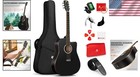 41 Inch Acoustic Guitar Bundle Full Size Dreadnought Cutaway Beginners Teen K   