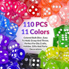 110 Pieces Dice Set  Colored Game Bulk Dices  Colorful Dices  6 Sided Dice For C