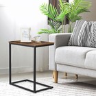 C Shaped End Table Small Side Couch Sofa Table With Metal Frame For Living Room