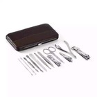 12pcs Pedicure   Manicure Set Nail Clippers Cleaner Cuticle Grooming Kit Case