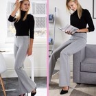 Betabrand Bootcut Classic Dress Pant Gray Wrinkle-resistant Ponte Yoga Large Lp
