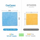 6 Pc Microfiber Cleaning Cloth Towel Rag Car Polishing Detailing 16 x16  450 Gsm