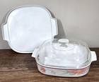 Corning Ware Peony A-10-b 2 5 L Casserole Dish W 2 Lids A-12c   A-12pc Euc