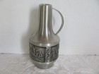 Norsk Tinn Viking Relief Pewter Pitcher Vintage Norway 6  Pitcher Vase W Handle
