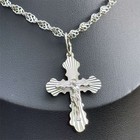 Vintage Cross Jesus Silver 925 Pendent Jewelry Chain Religion Old Archangel Rare