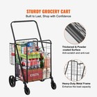 Folding Shopping Cart  Jumbo Grocery Cart With Double Baskets  360   Swivel Wheel