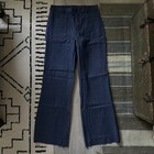 Vintage Deadstock 1966 60s Selvedge Usn Denim Navy Dungarees 34x33 Button Fly