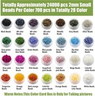 24000pcs 2mm Glass Seed Beads Kit   28 Colors Small Beads Kit For Girls women