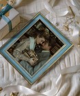 Afuly Vintage 8x10 Picture Frame Blue Gold Antique Retro Photo Frame   Wall A   