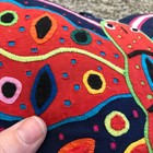 Vtg Mola Appliqu   Fabric Art Animal Butterfly Pillow Plush Colorful Wall Hanging