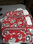 Vera Bradley Deco Daisy Large Duffle Quilted Cotton Retired Pattern Red Black