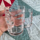 Old Chicago Pizza Taproom Skull Beer Stein Clear Glass Mug Skeleton Bone Handle