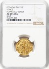 Gold Italy Venice 1554-1556 Ad Francesco Venier Zecchino Ducat Jesus Coin Ngc Au