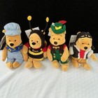 The Disney Store Lot Of 4  - 8    Winnie The Pooh Plush Beanie     b18 