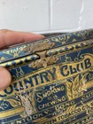 Vintage 1920s Advertising Empty Country Club Lunch Pail Style Tobacco Tin