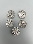 5 X Art Nouveau Sterling Silver Rose Buttons  Reynolds   Westwood  B ham  1900