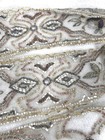 Antique Trim Beaded Lace Victorian edwardian Net Lace Glass Beads Original 1880