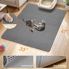 Xl Grey Urine Proof 47 x33  Large Cat Litter Box Mat Pad