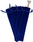 100pcs Velvet Pen Pouch Drawstring Pen Bag Single Pen Sleeve Holder For Office B