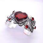 925 Sterling Silver Rose Cut Mozambique Garnet Gemstone Jewelry Cuff Bracelet