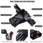 Men s Winter Pu Leather Touch Screen Gloves  Fleece Lined Driving riding  Warm
