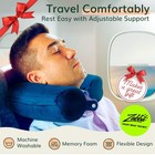 Neck Pillow For Travel - Bendable Twist Memory Foam  Navy Blue - Supports Head