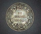 1864 New Brunswick Canada 20c Queen Victoria Silver Coin  0062