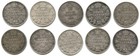 Lot Of 10 1910 Canada Silver 10 Cents F 
