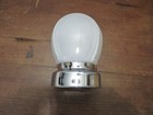 Vintage Glass Bathroom Light Globe Shade And Fixture White   Clear-needs Rewired