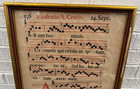 Antique 19th Exaltation Of The Holy Cross Framed Music Leaf Printed Ink On Paper
