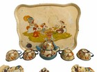 Vintage 1940 Walt Disney Enterprises Toy Tea Set Ohio Art Tin Litho Mickey Mouse