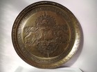 Large Antique Anglo Indian Round Tray - Raj Period Decorative Brass Metalwork