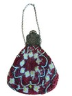 Antique 1920s Floral Beaded Metal Frame Small Purse Flapper