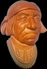Pair Of Vintage Chalk Wall Hanging Navajo Men Bust - Larger Size - Great Details