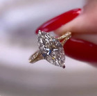 14k Yellow Gold 2 50 Tcw Marquise Cut Moissanite Split Shank Engagement Ring