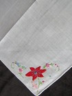 Vintage Hankie Applique Embroidery Flower Handkerchief Floral Hanky 1389