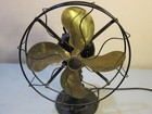 1926 Oscillating Antique Emerson Cast Iron 4 Brass Blade Desk Fan Type 29646