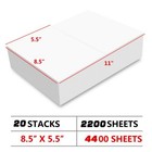 4400 Shipping Labels 8 5  X 5 5  Half Sheets Blank Self Adhesive 2 Per Sheet