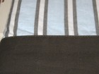 Crib Skirt Pottery Barn Kids Baby Bedskirt Monkey See Stripe Brown Blue 16  Drop