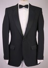 Mr Harry Black 1-btn Formal Notch Lapel Tuxedo Wool Suit Made In England 38s