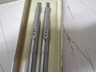 Vintage Papermate Double Heart Silver Color Ballpoint Pen   Pencil Set Made Usa