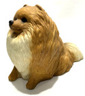 Vtg Sandicast 189 Pomeranian Dog Puppy Glass Eyes 1985 Signed Sandra Brue 7 x6 
