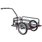 Aosom Folding Bike Cargo Trailer Cart With Seat Post Hitch Black