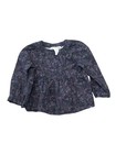 Girl s Bonpoint Purple Floral Babydoll Ruffle Blouse Top Long Sleeves 3